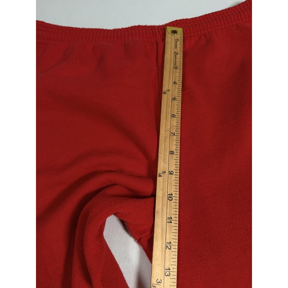 Vintage Jerzees Pants Mens Large Red Fleece Sweatpants Drawstring Elastic USA - Picture 12 of 15